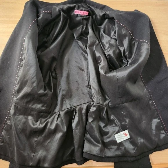Alice Olivia Black Fitted Peplum Blazer Jacket NO SIZE TAG - Picture 11 of 12